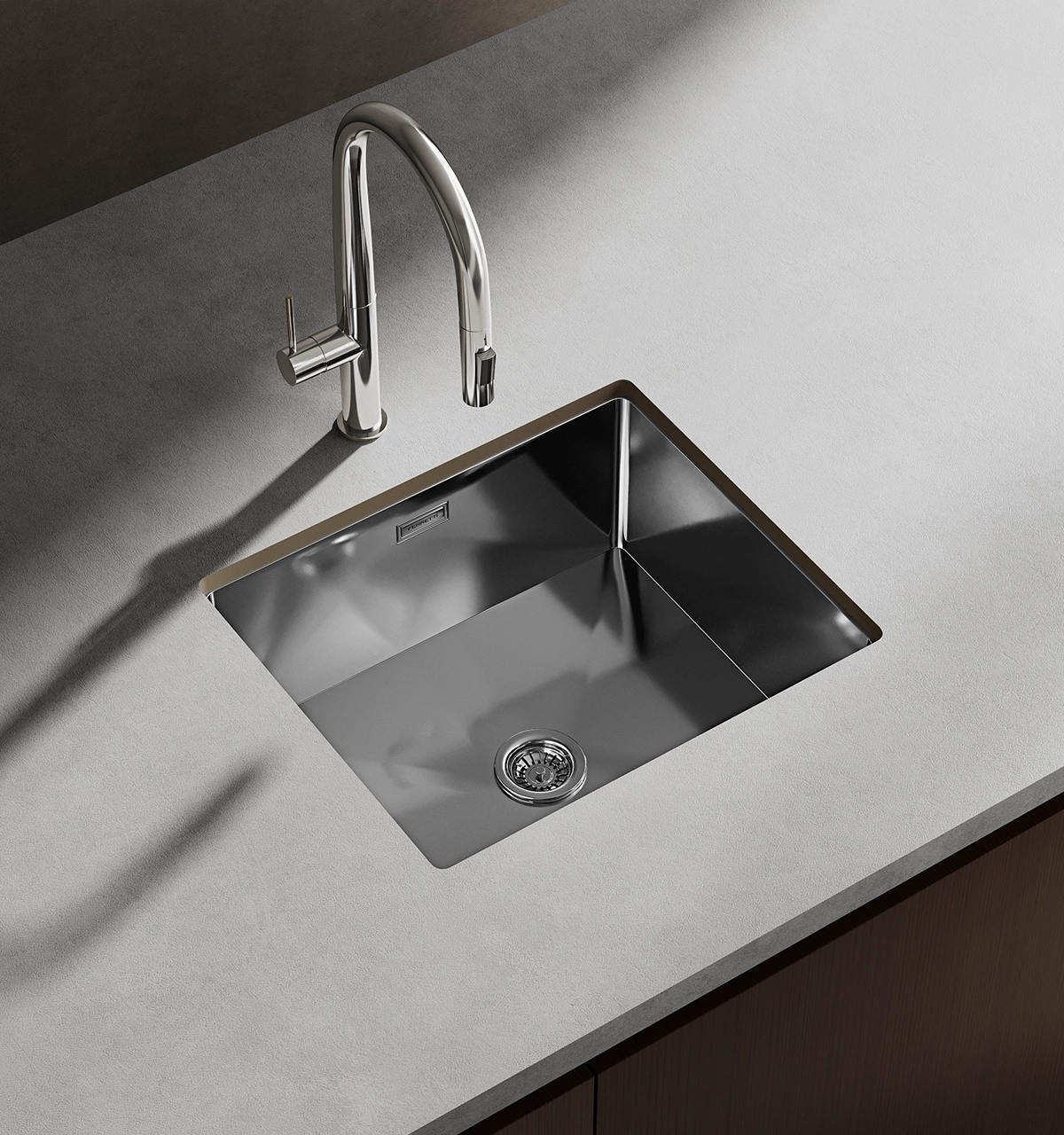 FA15488-AMB Flatt empotrable Signature con rebose de una poza 45x40x20cm