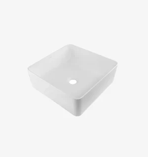 Lavatorio Cuadrado Qbix A36 Cerámica Blanco 36x36x13cm - Image 2