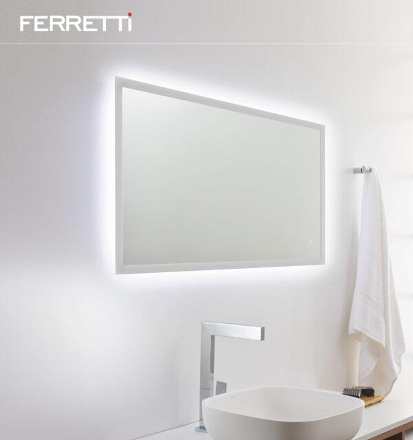 Espejo Qbix con luz led de color blanco con encendido touch 60x120cm