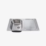 Lavadero Titan Helios de Acero Inoxidable con rebose y escurridor 92×48×17.5 cm