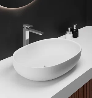 Grifería Flatt Monocomando Lavatorio Alto al Mueble Ferretti Signature