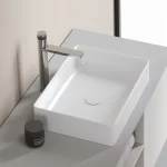 Lavatorio cerámico blanco Slim QBIX A50 Ferretti 50x34x11cm