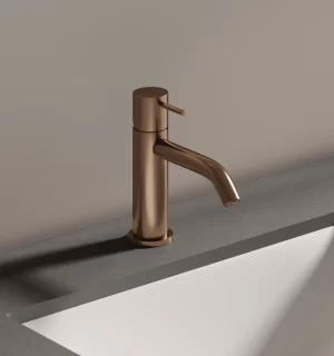 Grifería Holland Max Monocomando Lavatorio Bajo al Mueble Rose Gold Mate Ferretti Plus