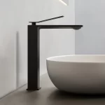 Grifería Vulcano Lavatorio Alto Negro Al Mueble Ferretti