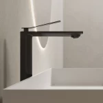 Grifería Atenea Lavatorio Alto Negro Al Mueble Ferretti