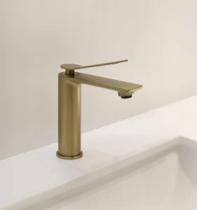 Grifería Atenea Lavatorio Bajo Dorado Mate Al Mueble Ferretti