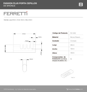 Porta Cepillos Fashion Plus de bronce