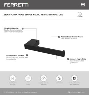 Siena porta papel de baño negro ferretti
