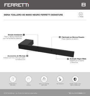 Siena toallero de mano negro ferretti