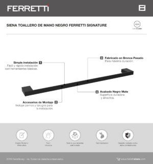 Siena toallero 60 cm negro ferretti