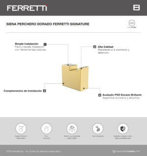 Siena perchero dorado ferretti
