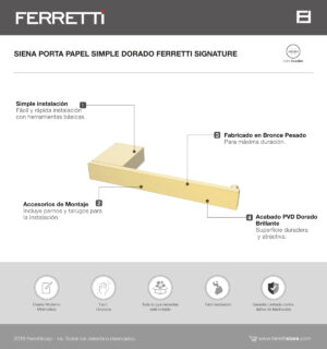 Siena porta papel dorado ferretti