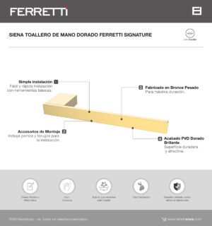 Siena toallero de mano dorado ferretti