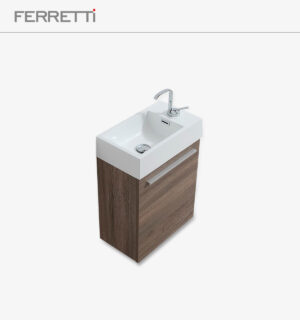 Holland Chocolate Mueble de Baño de 45.4x25.6x52cm C/ Lavatorio Blanco 46x26.2x14