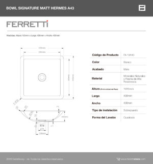 Hermes A43 Bowl Matt 43x43x10.5cm Signature