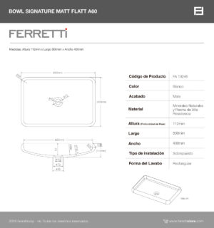 Flatt A60 Matt de 60x40x11.2cm