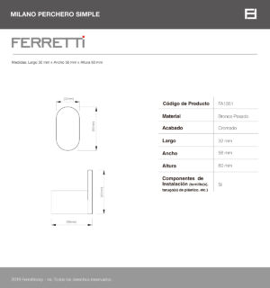 Perchero Simple Milano Plus