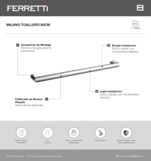 Toallero 60cm Milano Plus