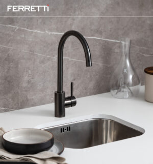 Holland Plus empotrable con rebose de 1 poza 38x33x18cm Pico Giratorio al Mueble