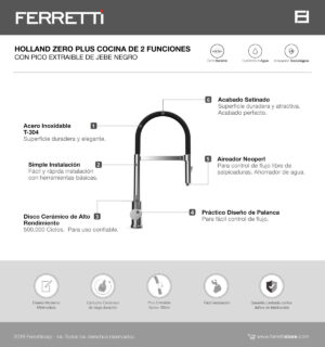 Holland Zero Plus cocina de 2 funciones al mueble