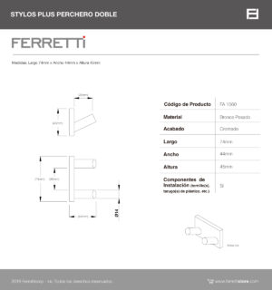 Perchero Doble Stylos Plus