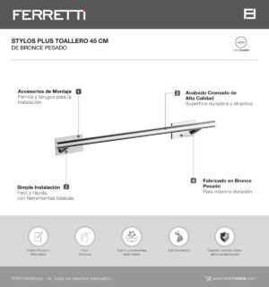 Toallero de 45cm Stylos Plus