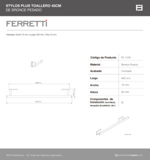 Toallero de 45cm Stylos Plus