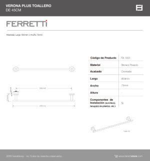 Toallero de 45cm Verona Plus