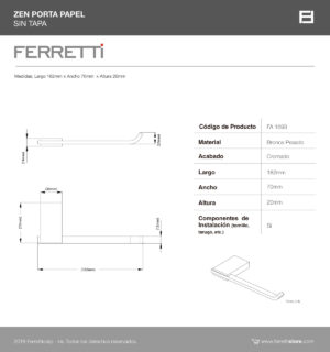 Porta Papel Zen s/tapa