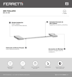 Toallero de 45cm Zen
