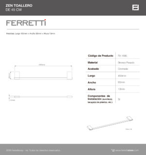 Toallero de 45cm Zen