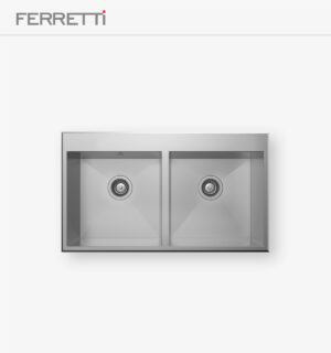 Flatt 2 pozas sobrepuesto Signature con rebose de 88x51x20cm
