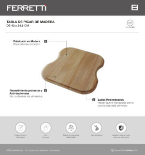 Tabla de Picar de Madera 40x34.6 cm
