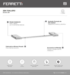 Toallero de 60cm Zen