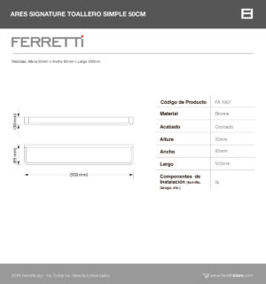 Toallero Simple Ares de 50cm