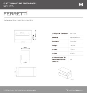 Flatt Porta Papel con Tapa Signature