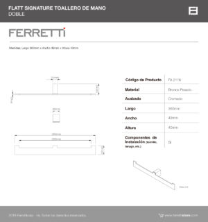 Flatt Signature toallero de mano doble