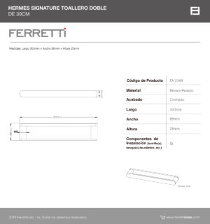 Toallero Doble Hermes Signature de 30cm