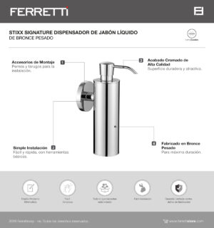 Dispensador de Jabón Líquido Stixx Cromado Signature