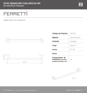 Toallero 600 mm Stixx signature
