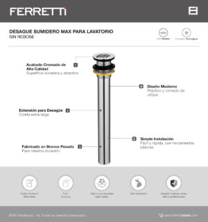 Desagüe Sumidero Max para Lavatorio S/Rebose