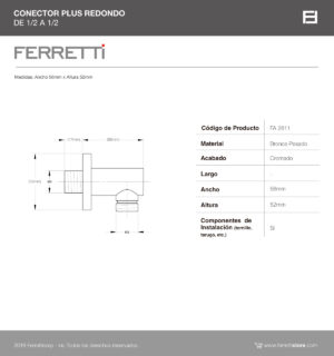 Conector Redondo de 1/2 a 1/2 Plus