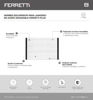 Hermes Escurridor Para Lavadero de Acero Inoxidable