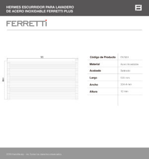 Hermes Escurridor Para Lavadero de Acero Inoxidable