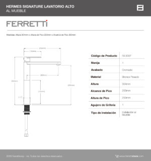 Hermes Signature Lavatorio Alto al Mueble
