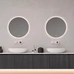 Espejo Eos De 600x600mm Touch, Con Luz Led De 3 Colores Ajustable (Blanca-Neutra-Cálida) Y Pad Anti Fog Ferretti