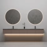 Espejo Eos De 900x900mm Touch, Con Luz Led De 3 Colores Ajustable (Blanca-Neutra-Cálida) Y Pad Anti Fog Ferretti