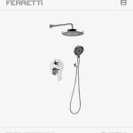 Nexus Ducha Monocomando de dos Funciones + Ducha de Mano con Sujetador de 3F c/ Flexo Acero + Cbza De Ducha Red 25.5Cm Abs + Brazo Largo de Ducha Ferretti