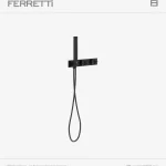 Strattos Ducha Monocomando Negra con Desviador y Ducha de Mano Ferretti