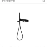 EOS Ducha y tina monocomando negra de 3 funciones con desviador + pico + ducha de mano Ferretti